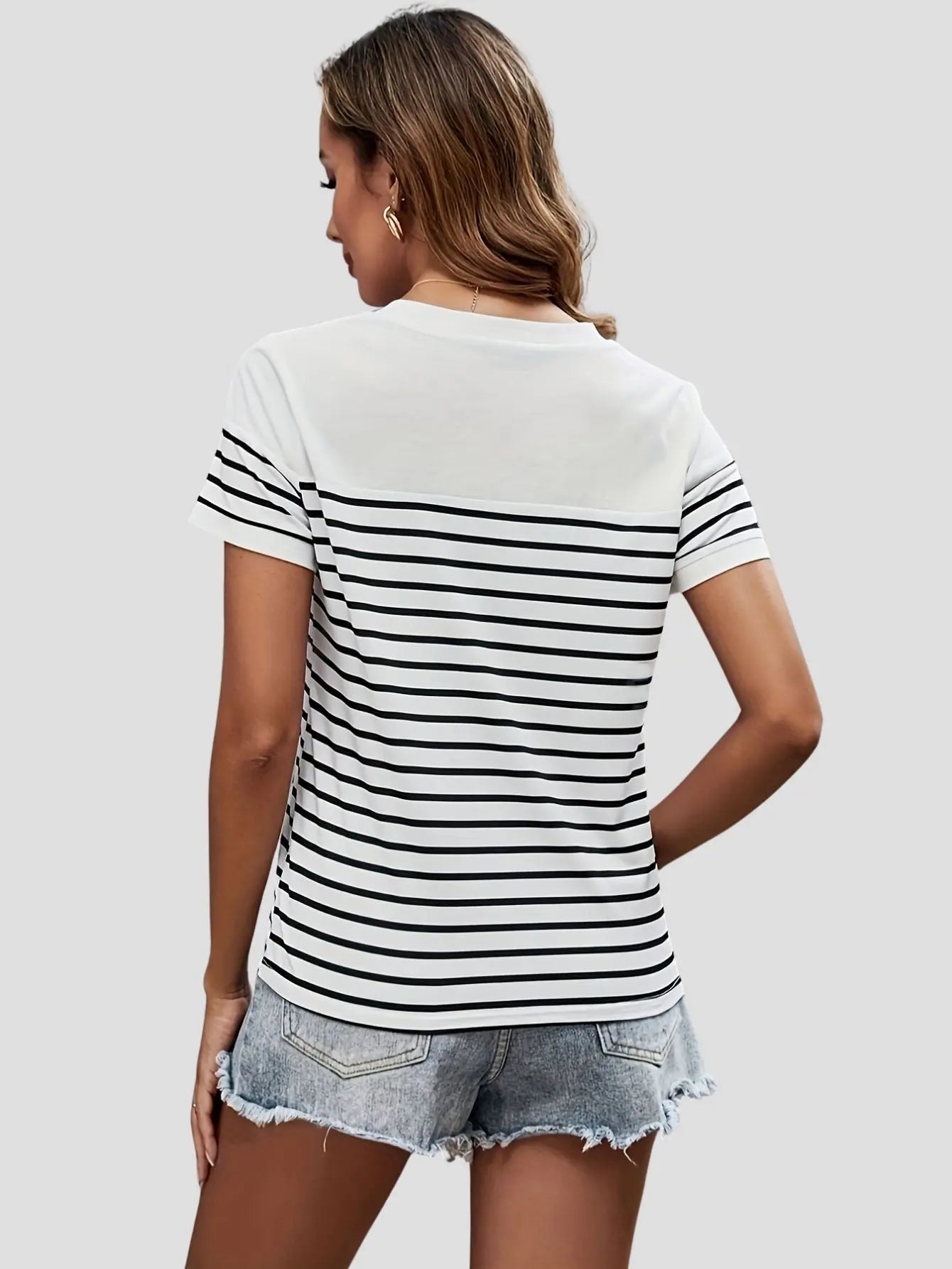 Women’s Striped Crew Neck T-Shirt Freya Fashion