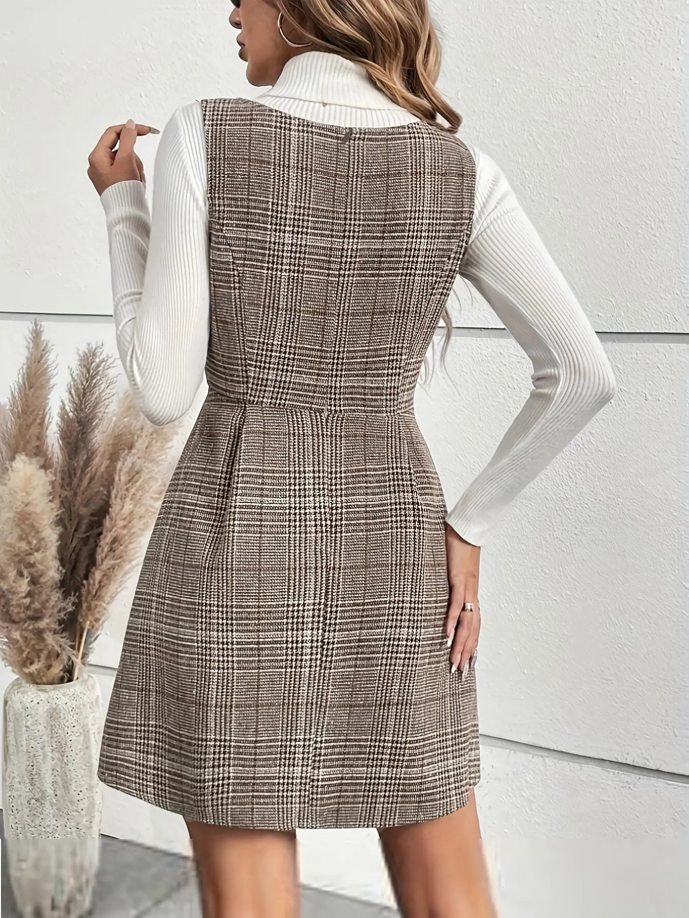 A-Line Dress Tartan Print Freya Fashion