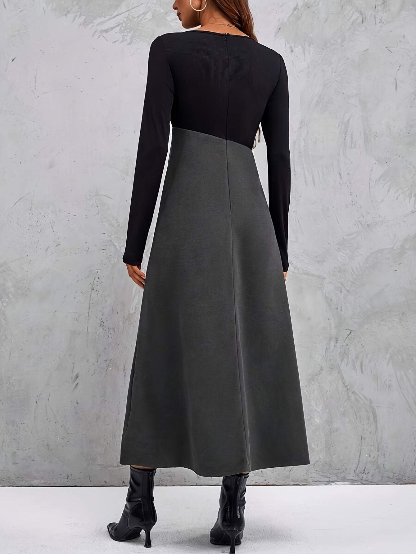 Women’s Asymmetrical Collar Pleated Dress Freya Fashion