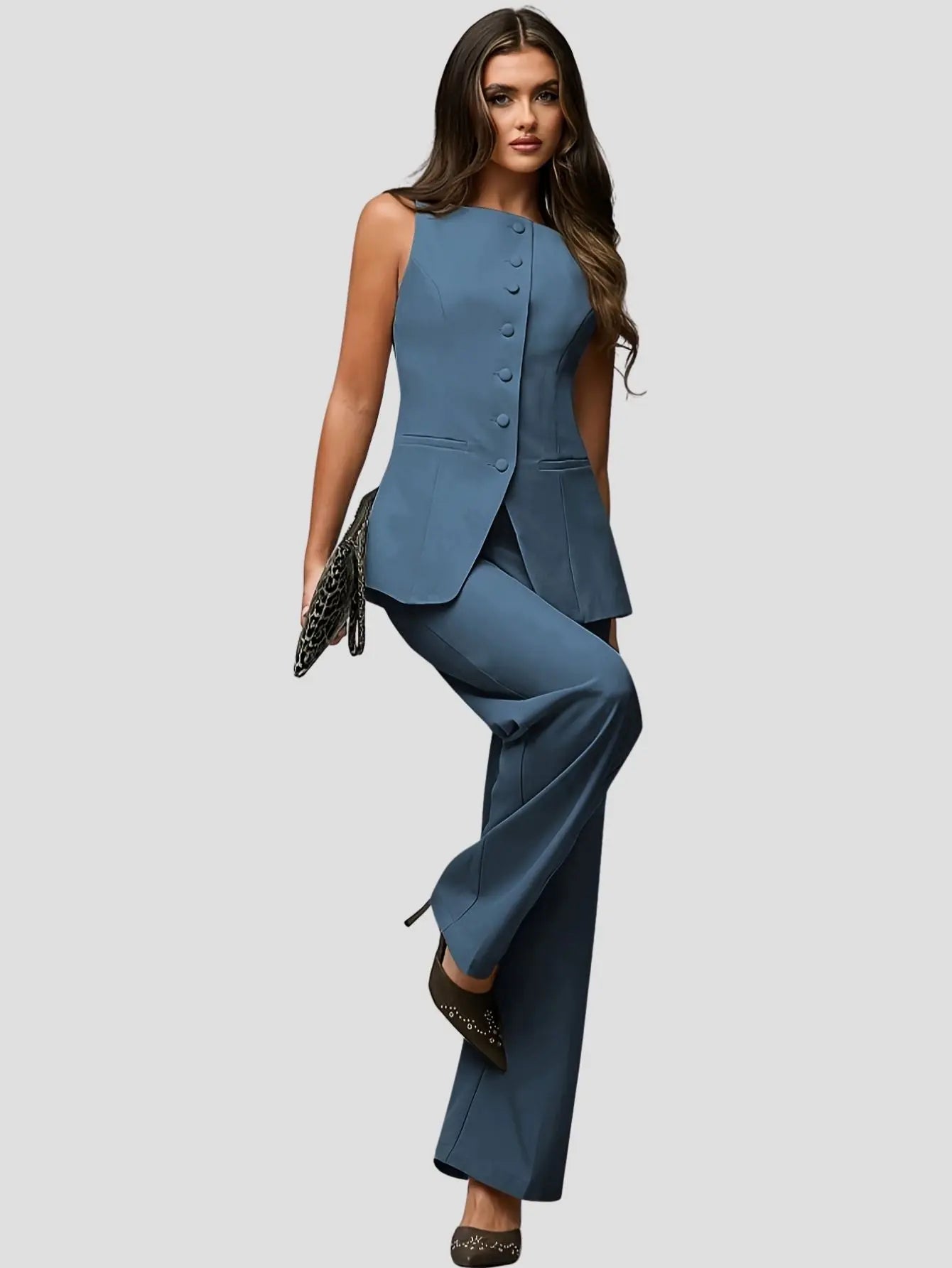 Women’s Solid Color Vest and Pants Set Freya Fashion
