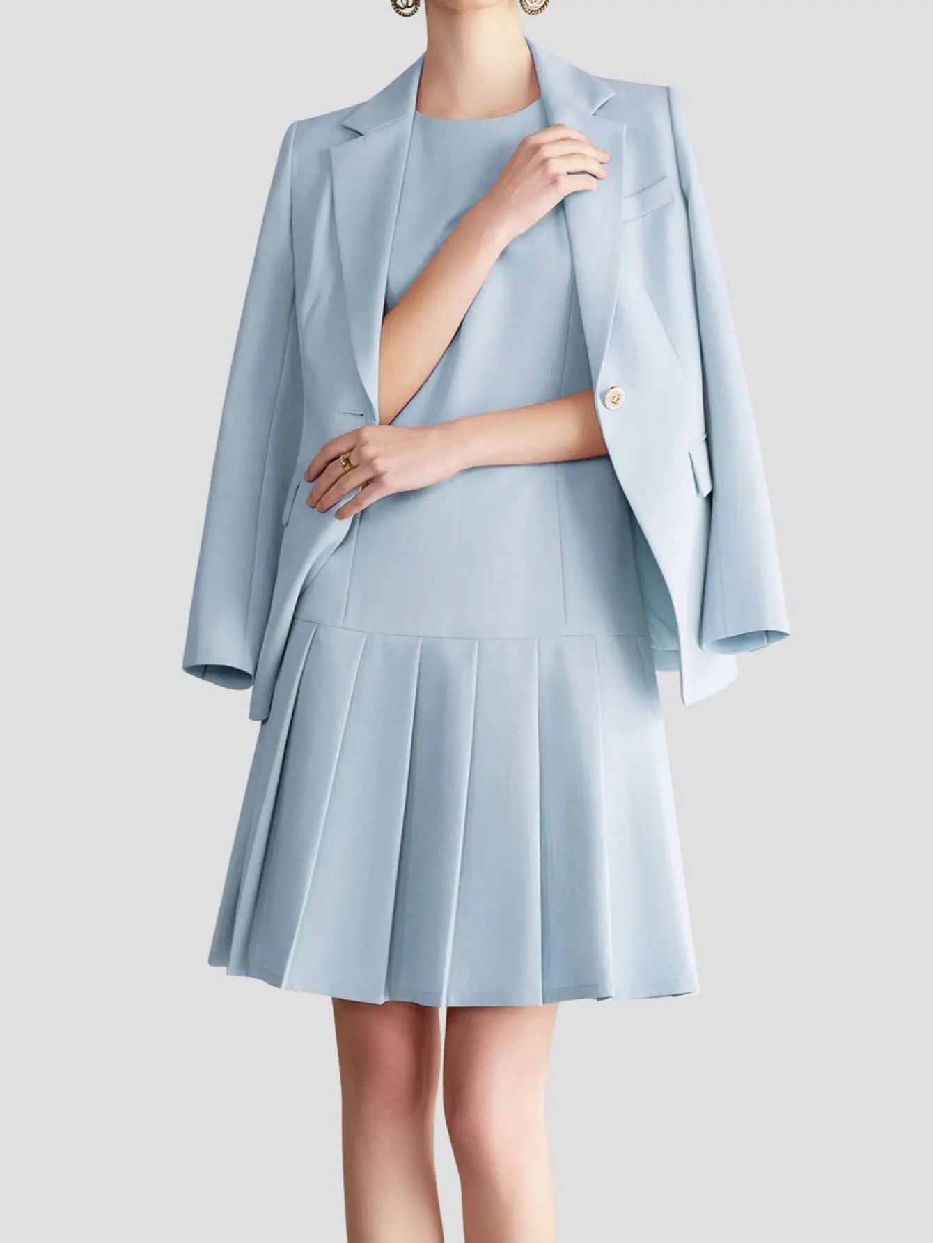 Women’s Suit Set with Pleated Dress Freya Fashion