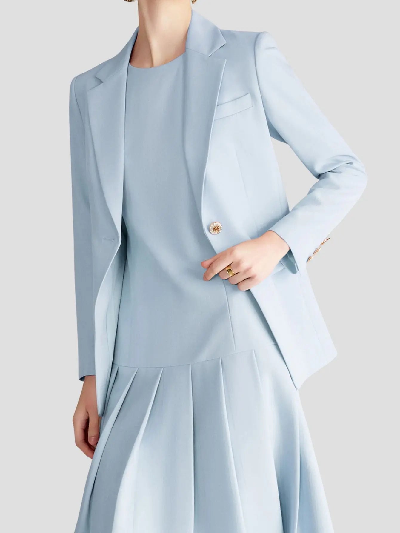 Women’s Suit Set with Pleated Dress Freya Fashion
