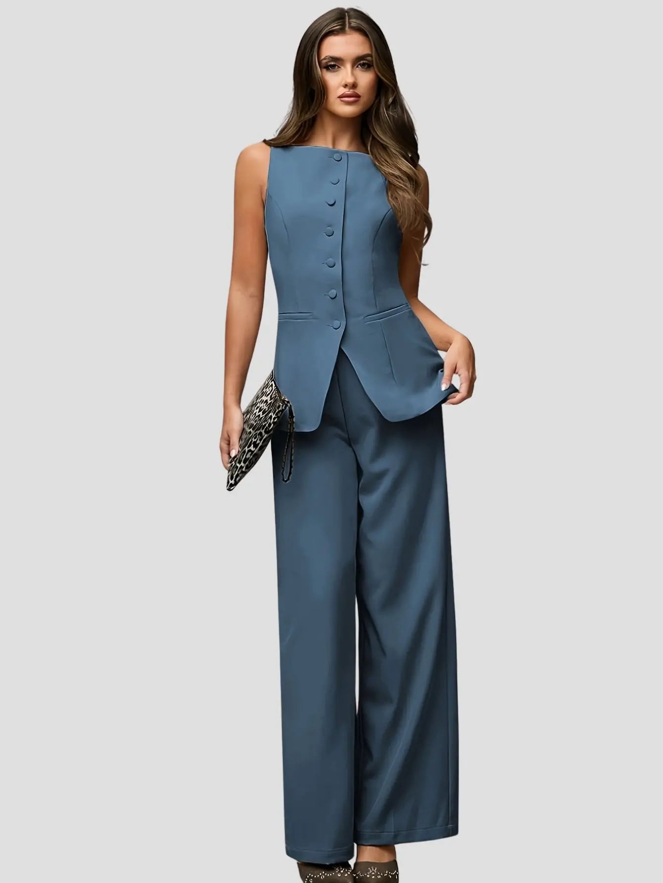 Women’s Solid Color Vest and Pants Set Freya Fashion