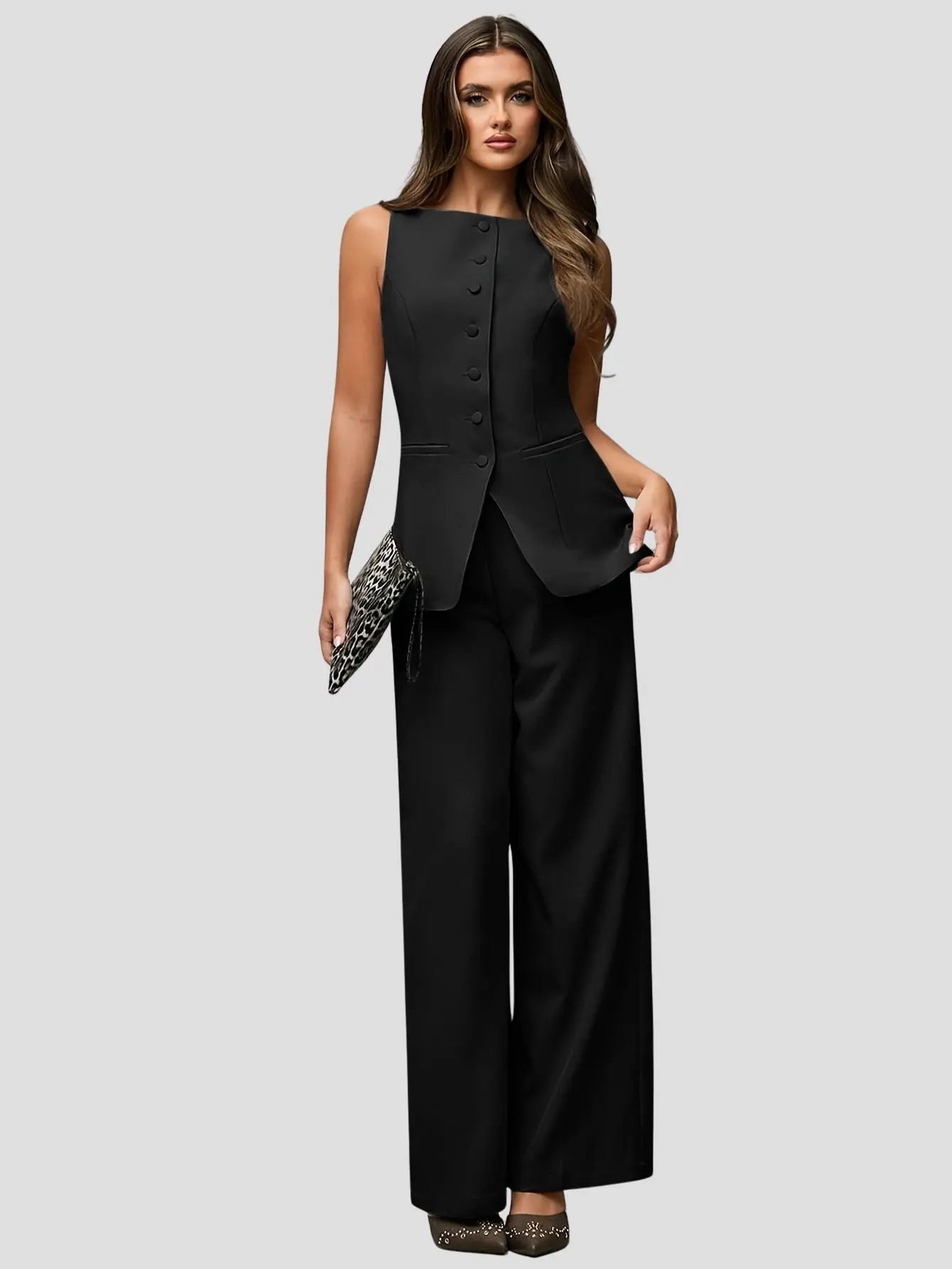 Women’s Solid Color Vest and Pants Set Freya Fashion
