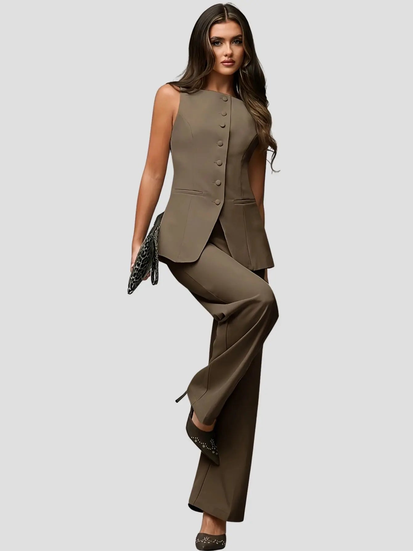 Women’s Solid Color Vest and Pants Set Freya Fashion