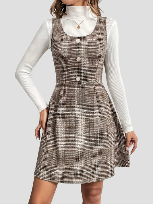 A-Line Dress Tartan Print Freya Fashion