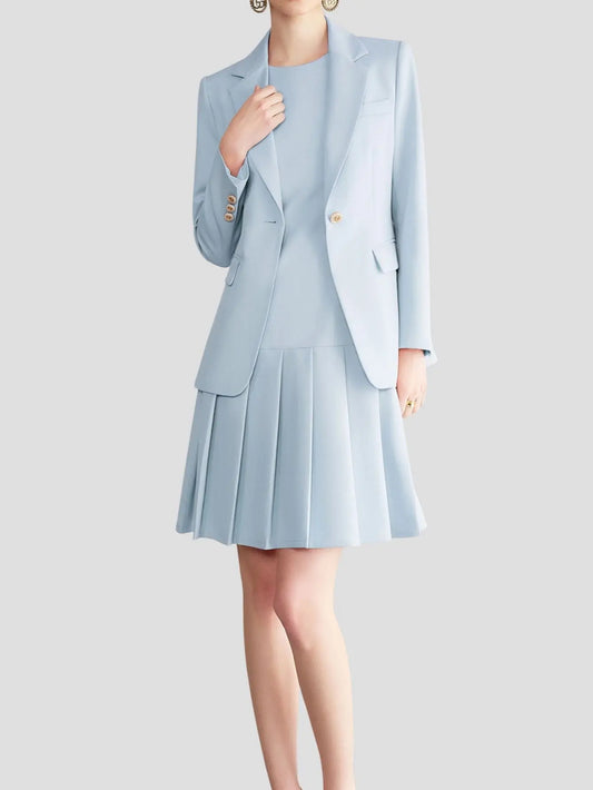 Women’s Suit Set with Pleated Dress Freya Fashion