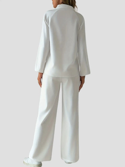 Women’s 2 Piece Set V-Neck Shirt & Pants Freya Fashion