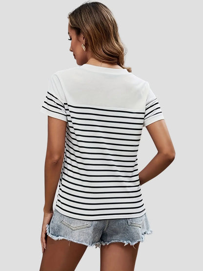 Women’s Striped Crew Neck T-Shirt Freya Fashion
