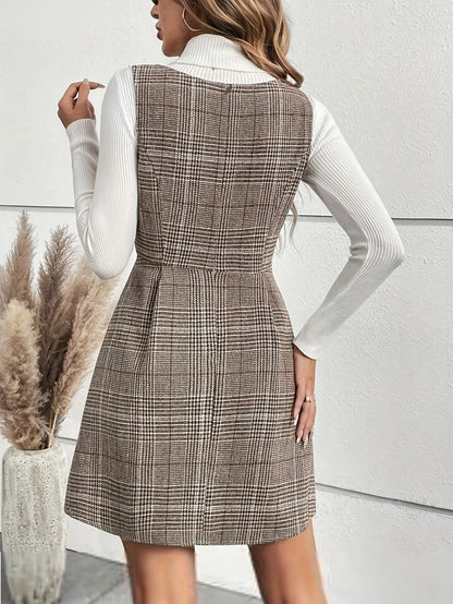 A-Line Dress Tartan Print Freya Fashion