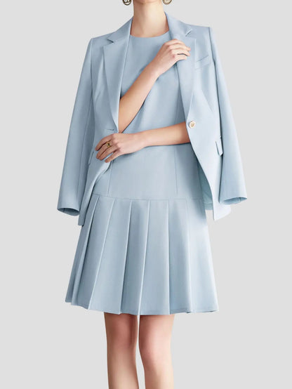 Women’s Suit Set with Pleated Dress Freya Fashion
