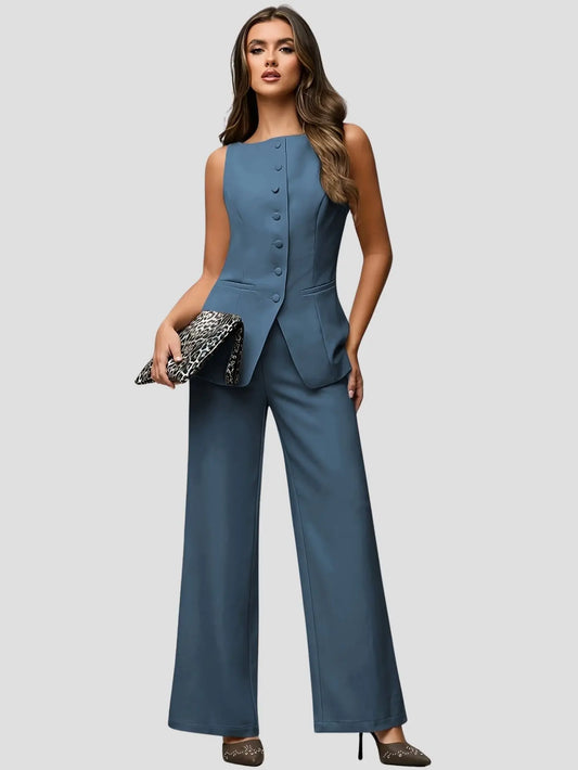 Women’s Solid Color Vest and Pants Set Freya Fashion